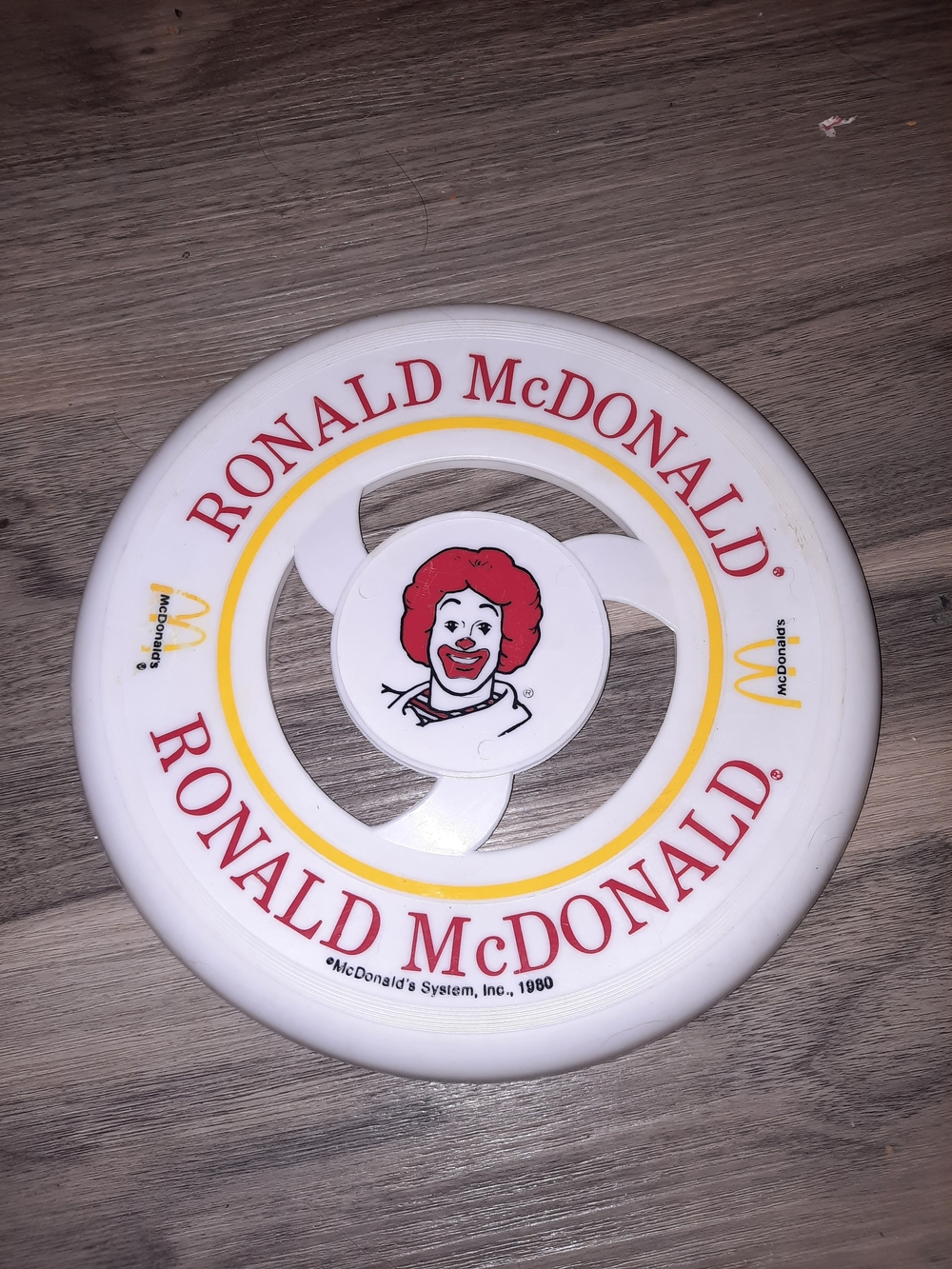 Ronald McDonald Branded White & Red Plastic Flying Disc